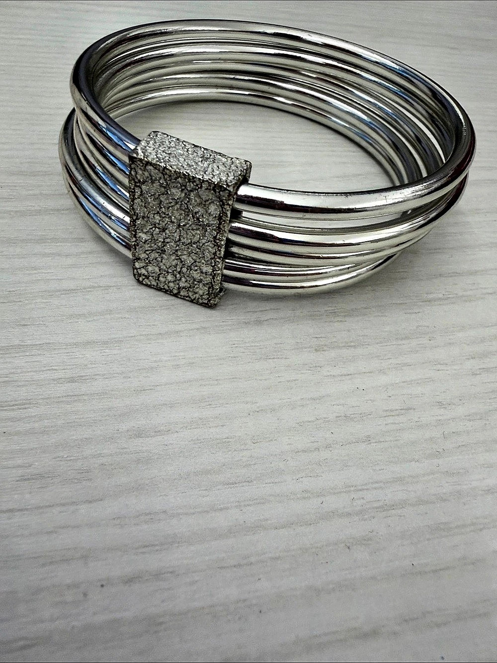 Silver-Tone Multi-Band Statement Bracelet